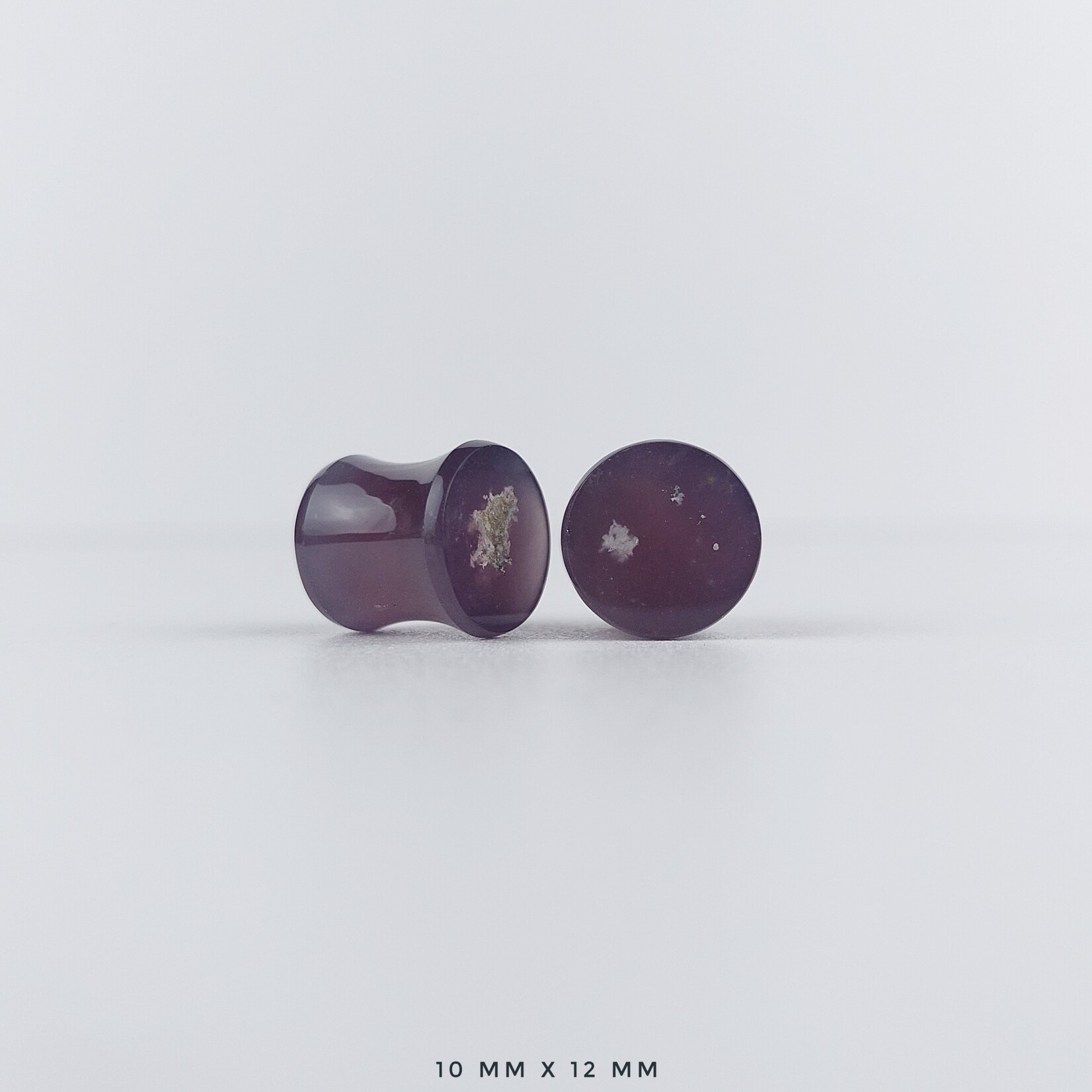 Grit Lapidary Double Flare Plugs Purple Chalcedony (Pair)