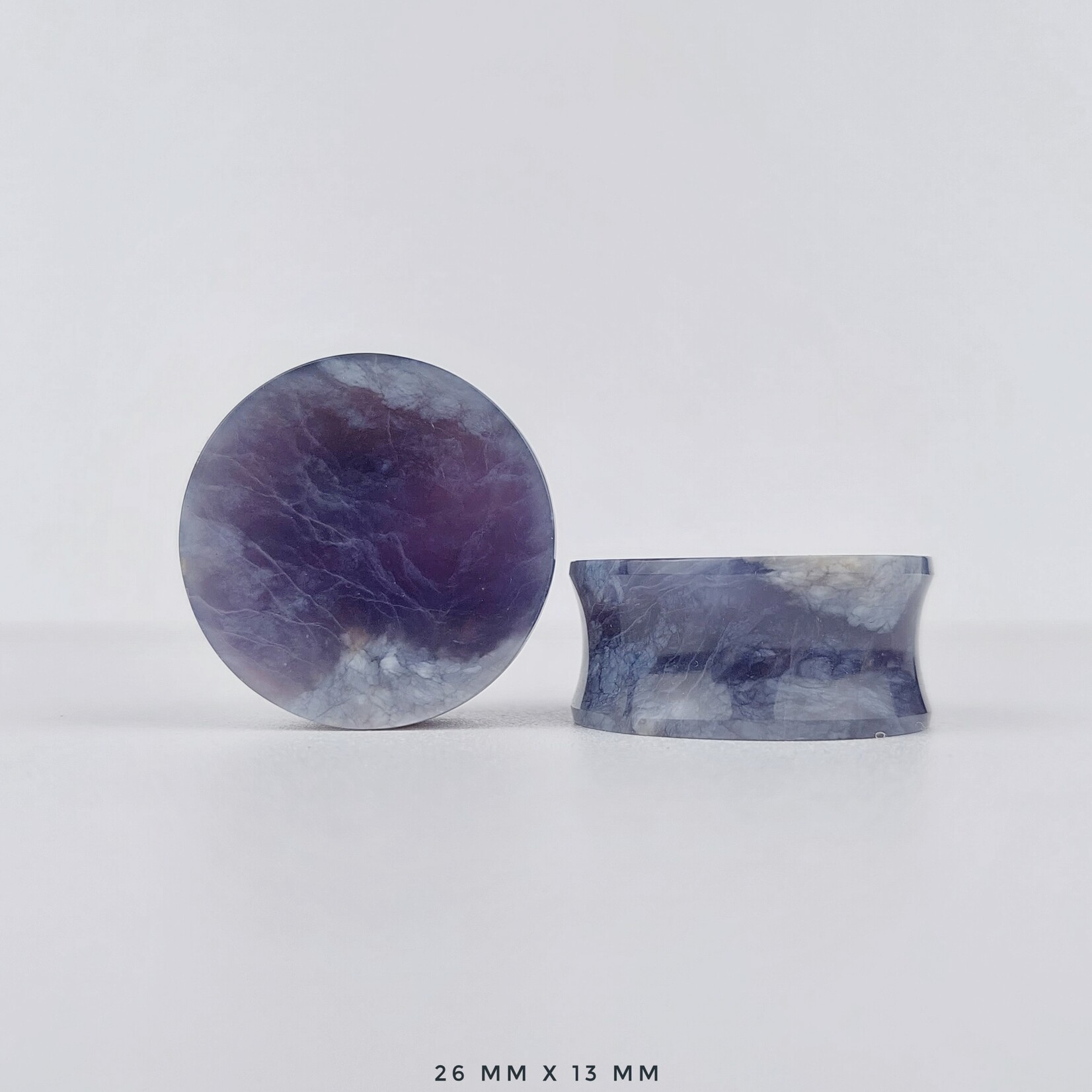Grit Lapidary Double Flare Plugs Purple Chalcedony (Pair)