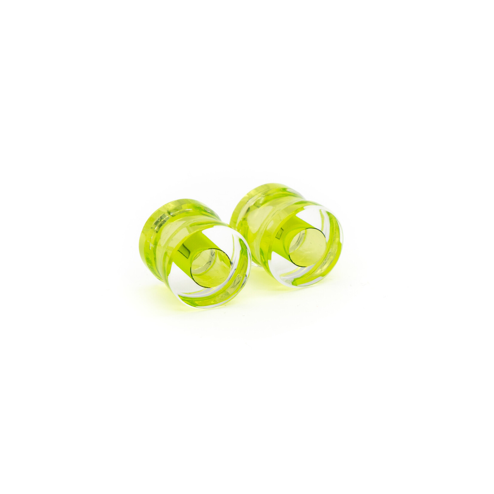Gorilla Glass Double Flare (DF) Glass Plugs - Lifesaver Lime Green (Pair)