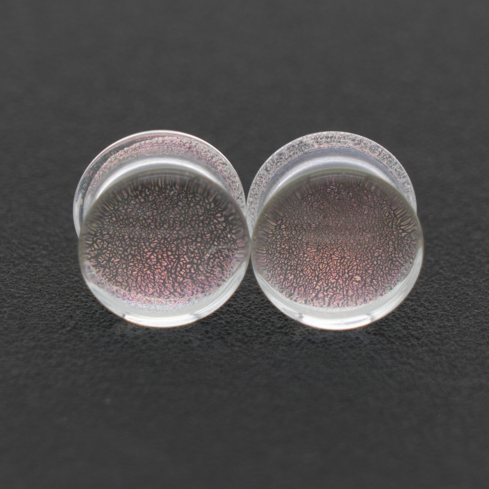 Gorilla Glass Double Flare (DF) Glass Plugs - Crystal Dichroic (Pair)