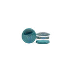 Gorilla Glass Double Flare (DF) Glass Plugs - Blue Moon Jellyfish (Pair)