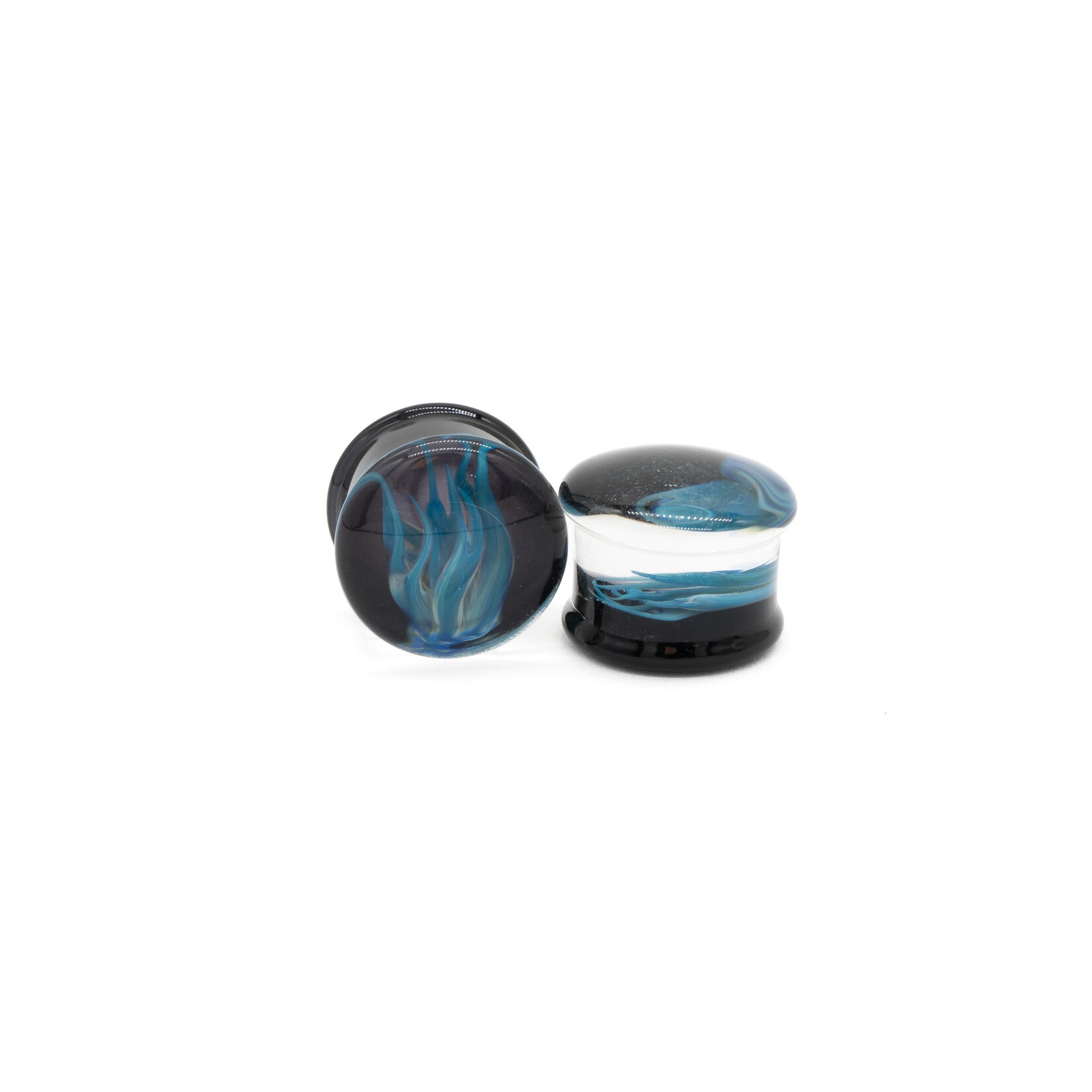 Glasswear Studios Double Flare (DF) Glass Plugs - Flame (Pair)