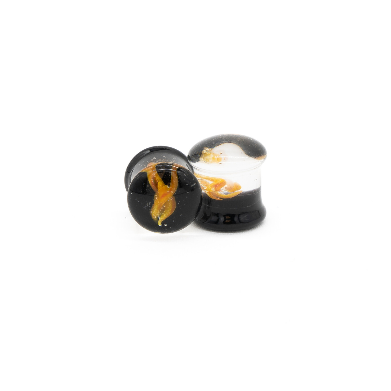 Glasswear Studios Double Flare (DF) Glass Plugs - Flame (Pair)