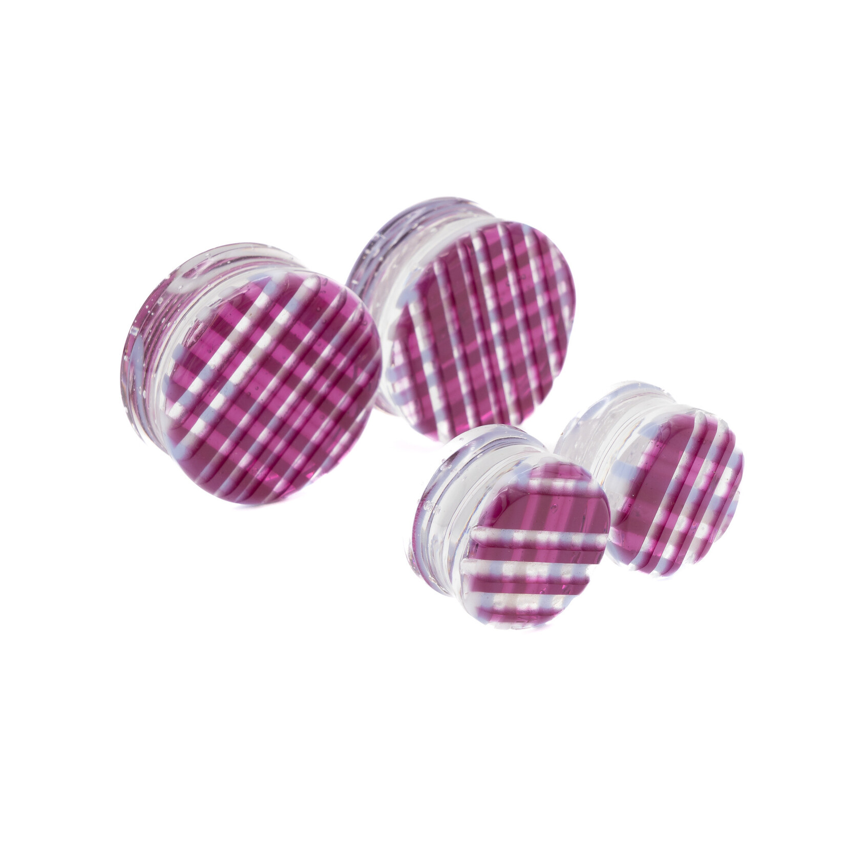 Gorilla Glass Double Flare (DF) Glass Plugs - Plaid (Pair)