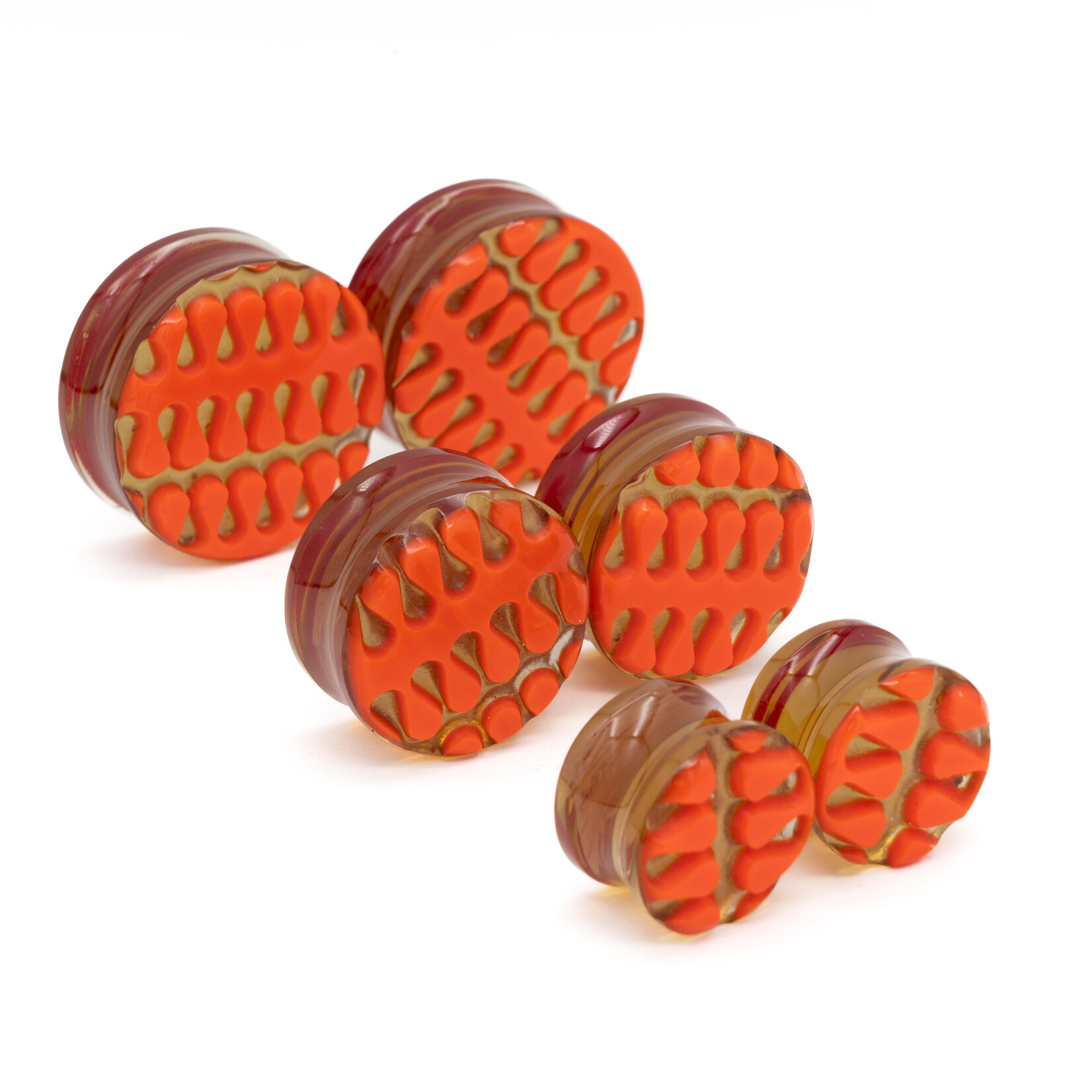 Gorilla Glass Double Flare (DF) Glass Plugs - Retro Swerve (Pair)