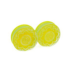 Gorilla Glass Double Flare (DF) Glass Plugs - Brindal Flower (Pair)