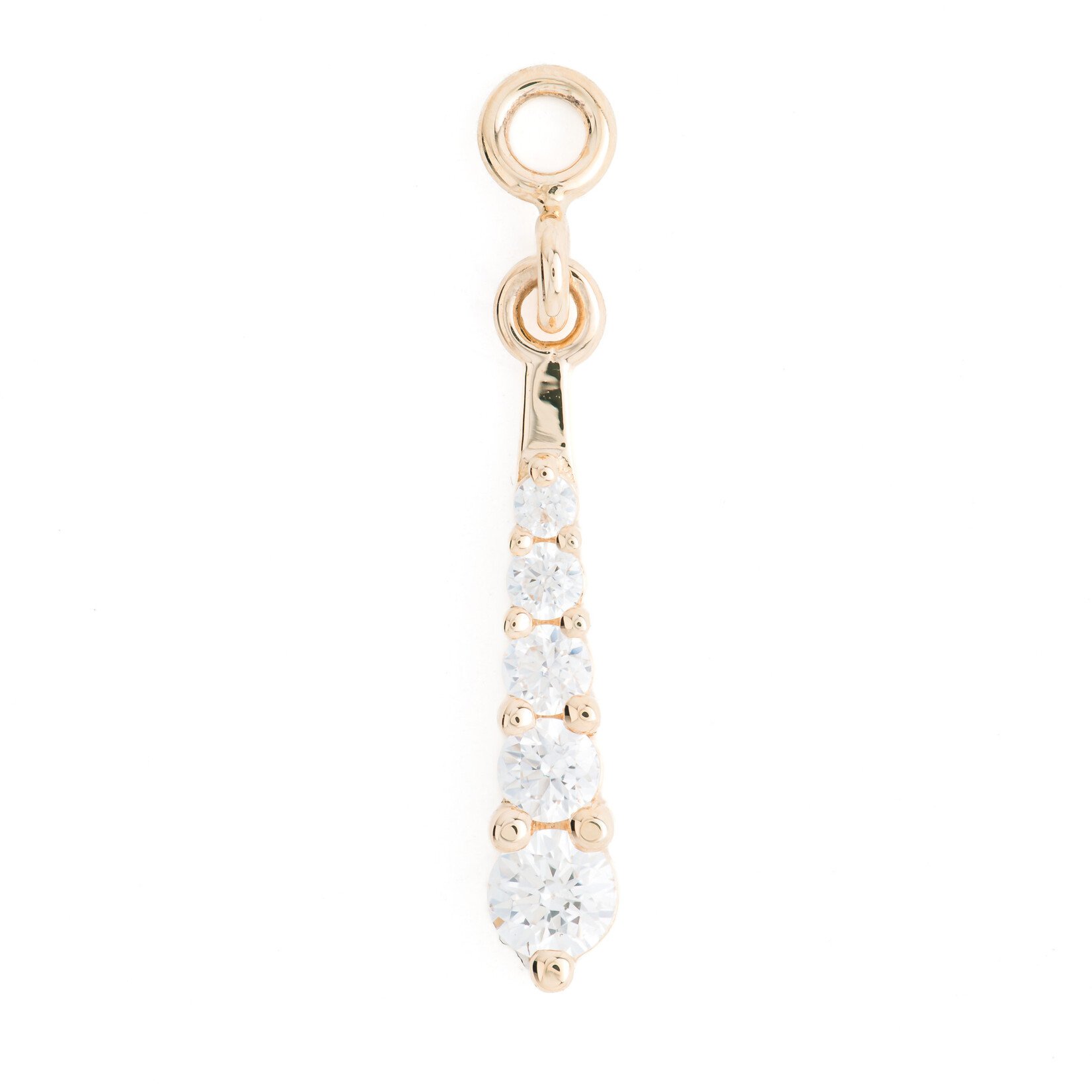 BVLA YG 16g Rebel Charm with White CZ