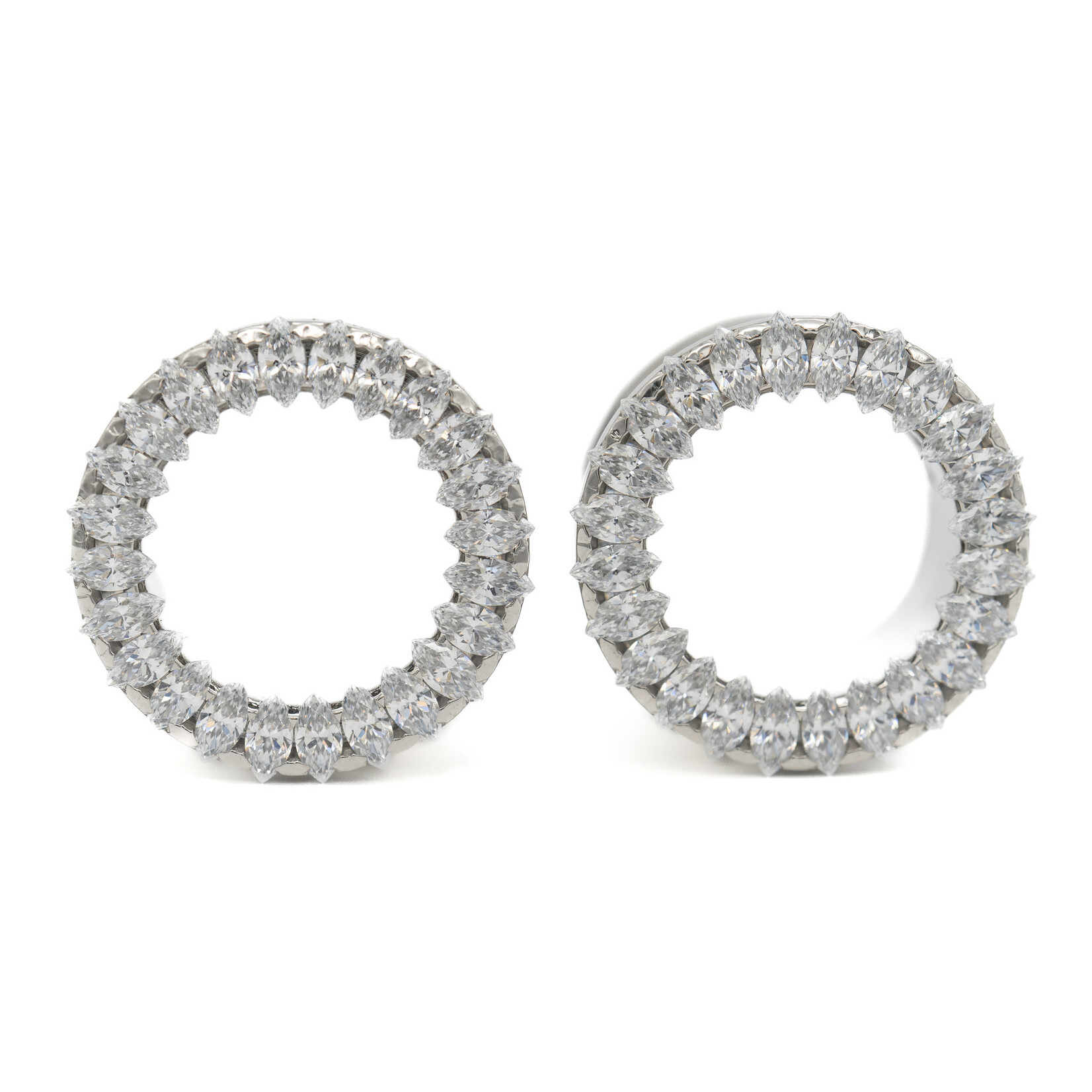 Anatometal SS CZ Marquise Double Flare Eyelets 5/8”