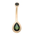 BVLA YG 14G 7/16" Pear Bezel Curve - 3mm GREEN TOURMALINE AA Round (1), 7x5mm GREEN TOURMALINE AA Pear (1)