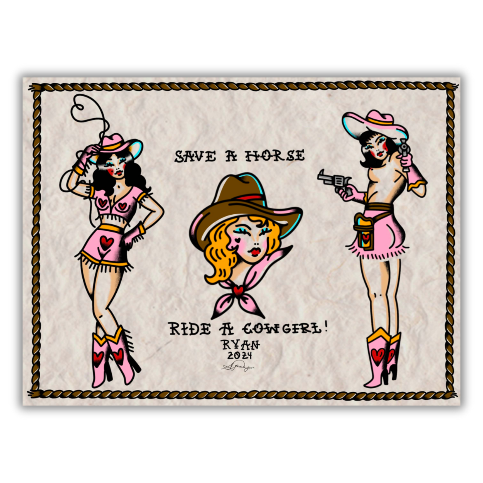 Bella Ryan "Save A Horse, Ride A Cowgirl" Art Print (Bella Ryan)