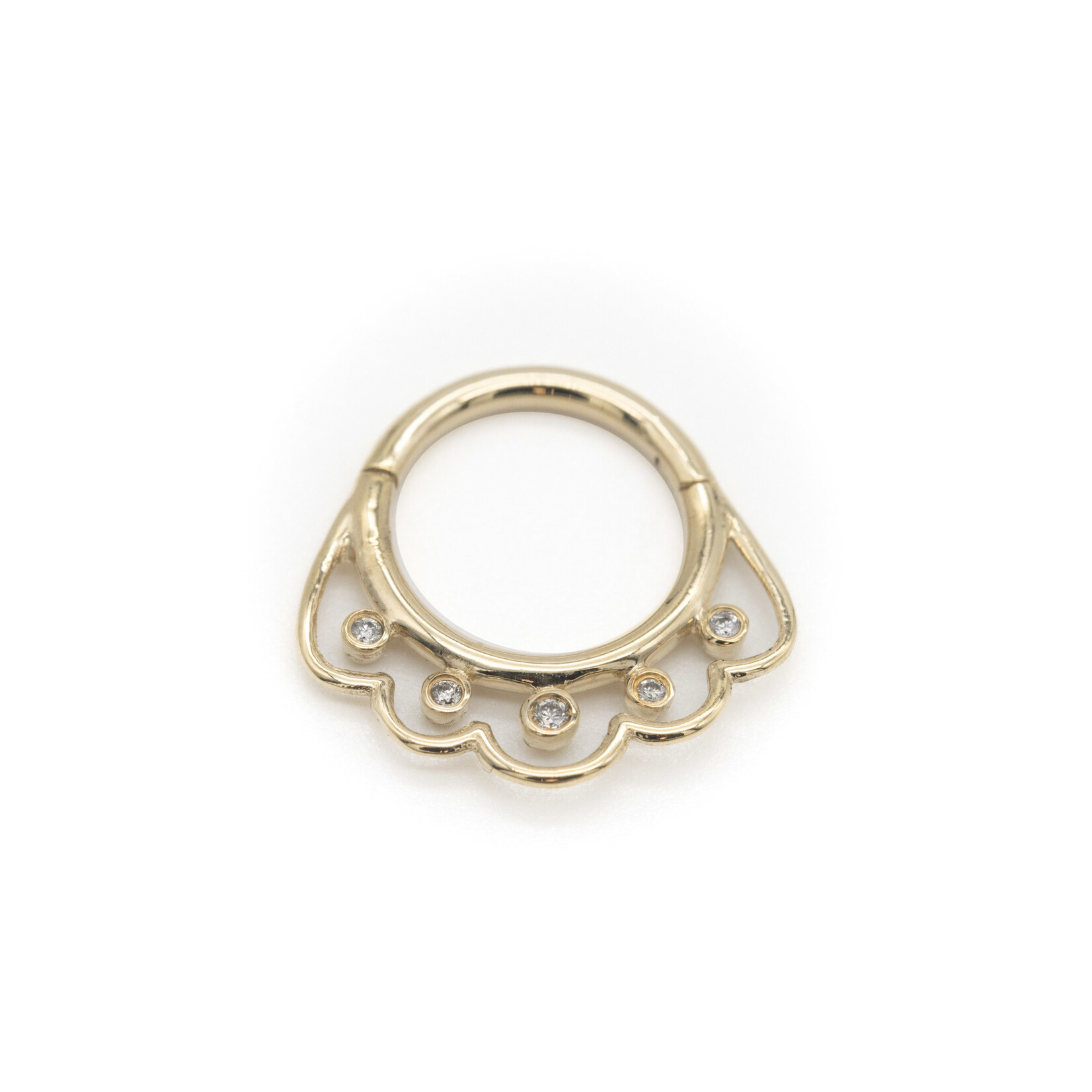 Pupil Hall YG 18g 5/16" Interiority Diamonds x5