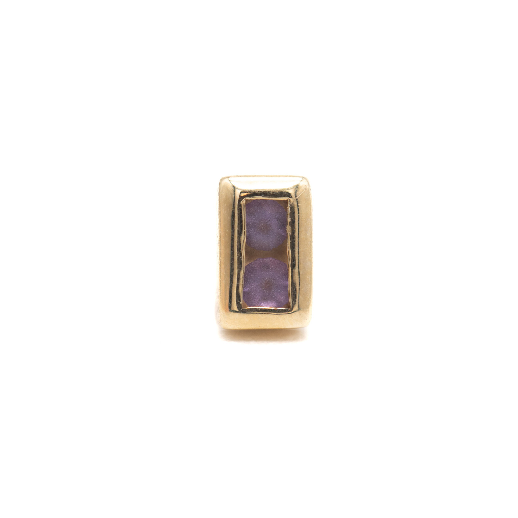 BVLA YG Threadless Rectangle Illusion 1.5mm Sandblasted Amethyst