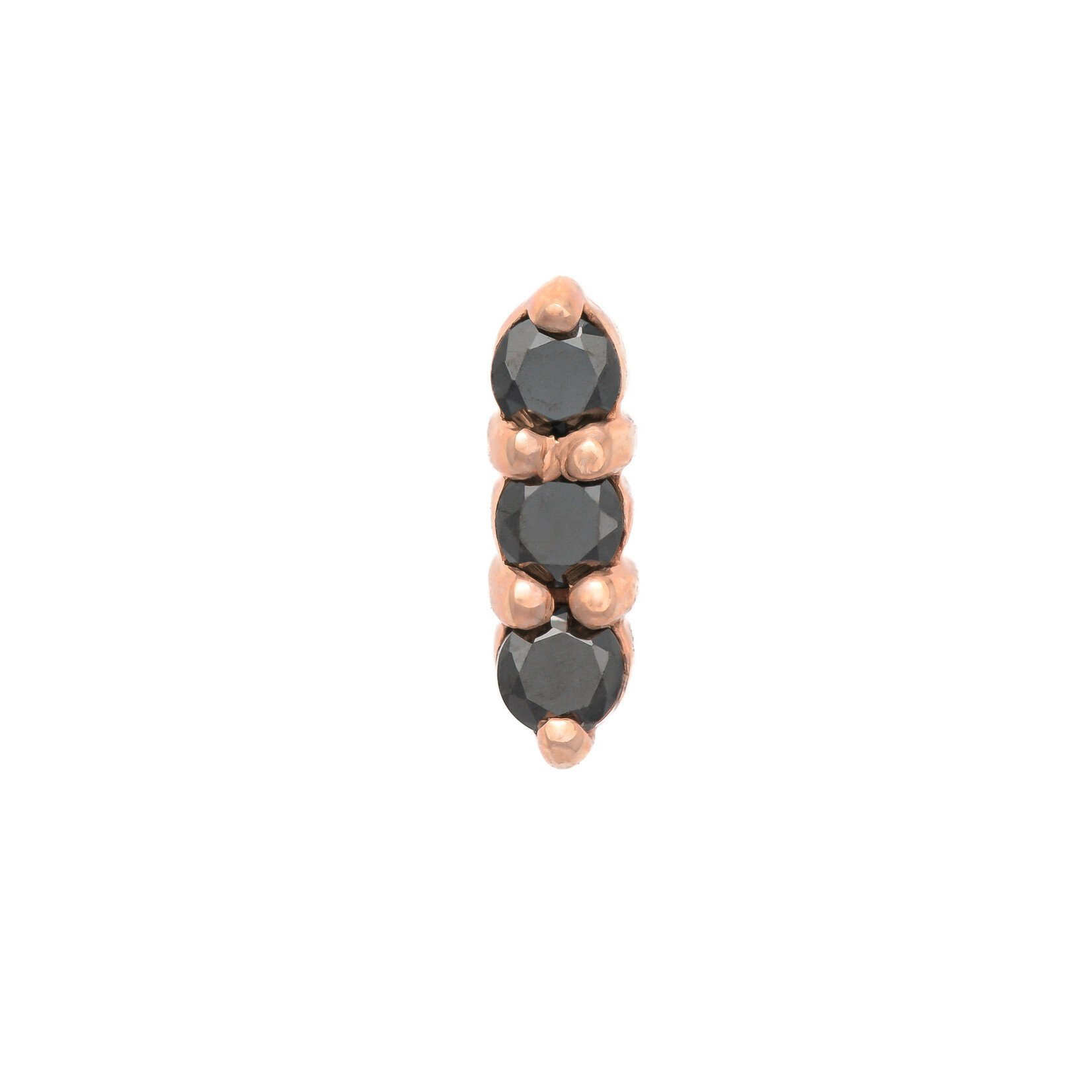 BVLA RG Threadless Linear Tri-Prong 1.5mm Black Diamonds
