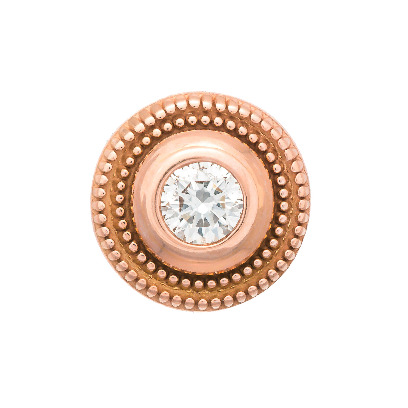 BVLA Rose Gold Threadless Millgrain Bezel En