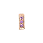BVLA RG Threadless 3 Gem Milligrain Strip with 1.25mm Amethyst AA (3)