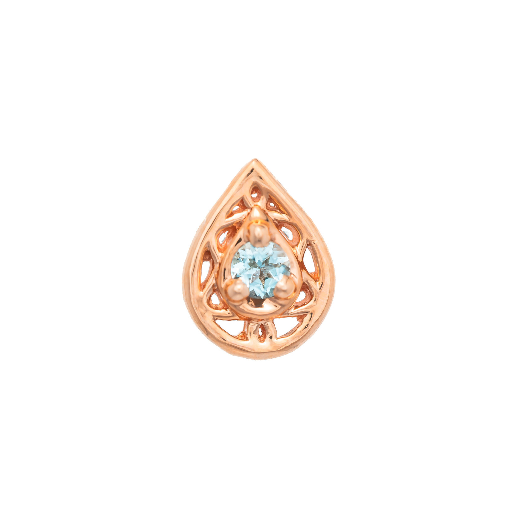 BVLA RG Threadless Kensington Pear 2mm Swiss Blue Topaz