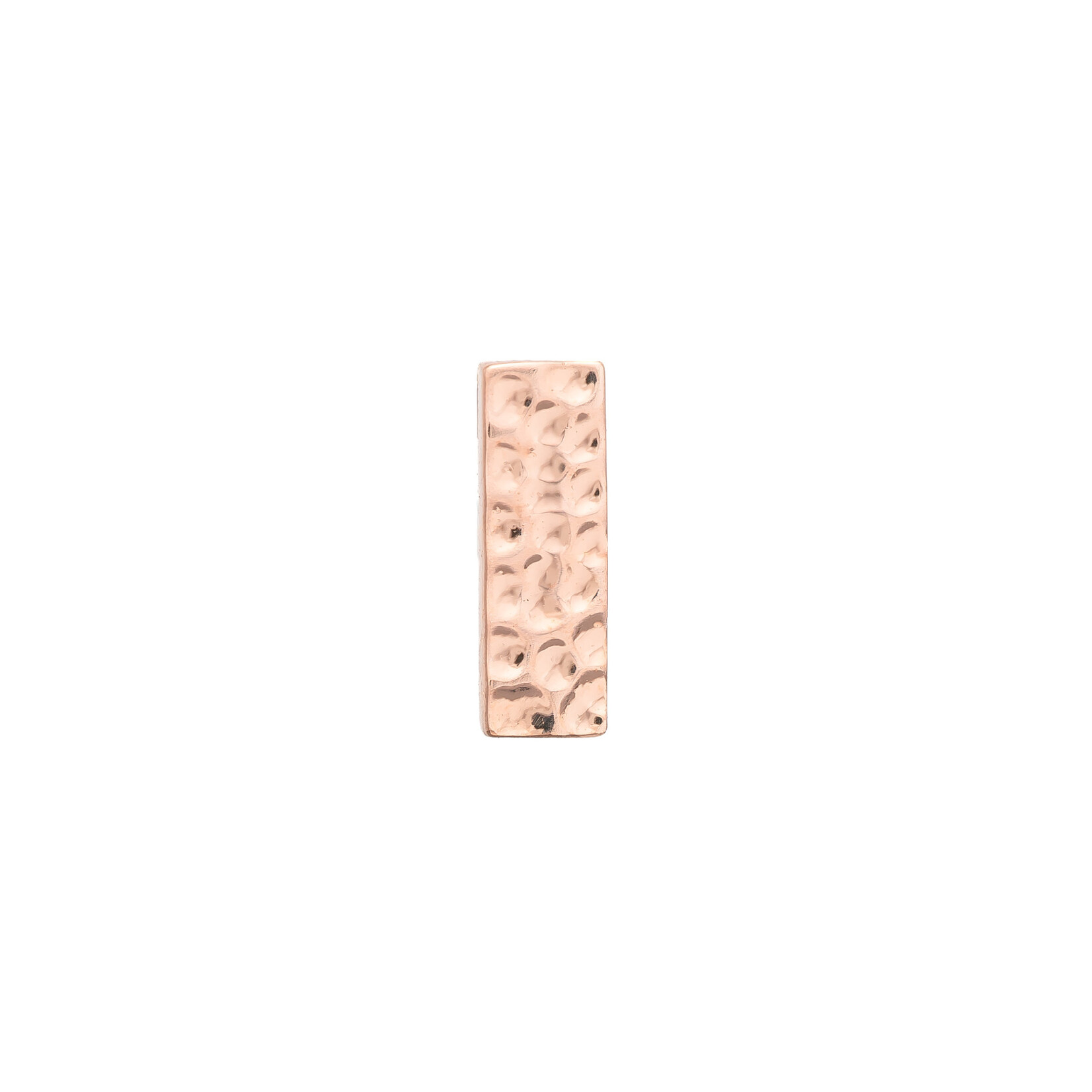 BVLA RG threadless 6x2mm Hammered Rectangle