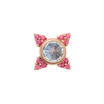 BVLA RG 16g Threaded Desimone with Pink Topaz and Reverse CZ