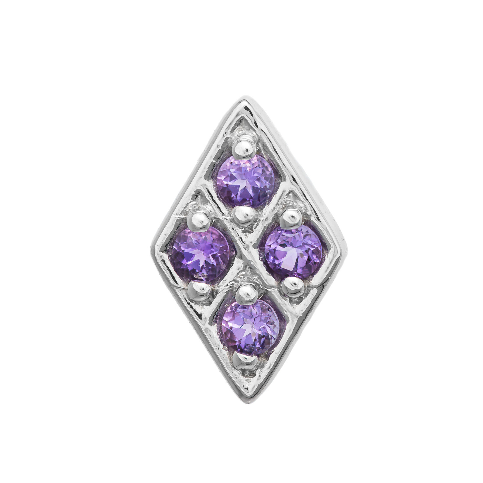 BVLA WG Threadless Kerry Diamond with Amethyst