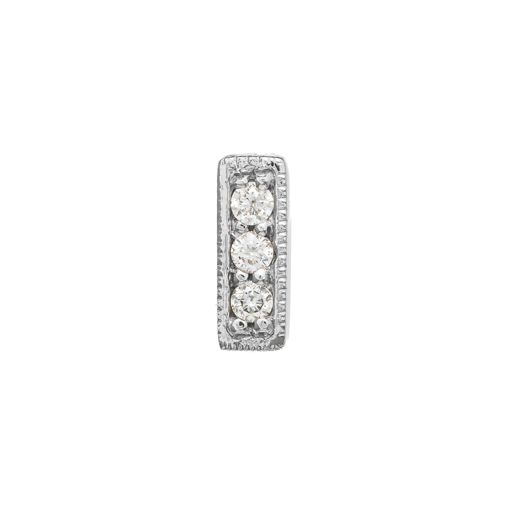 BVLA WG Threadless 3 Gem Millgrain Strip 1.25mm Diamonds