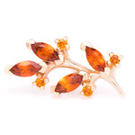 BVLA YG 16g Threaded Bitter Sweet with Madeira Citrine and Citrine AA - Curved to the Left