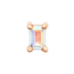 BVLA RG Threadless Baguette Prong with 3x2mm Mercury Mist Baguette