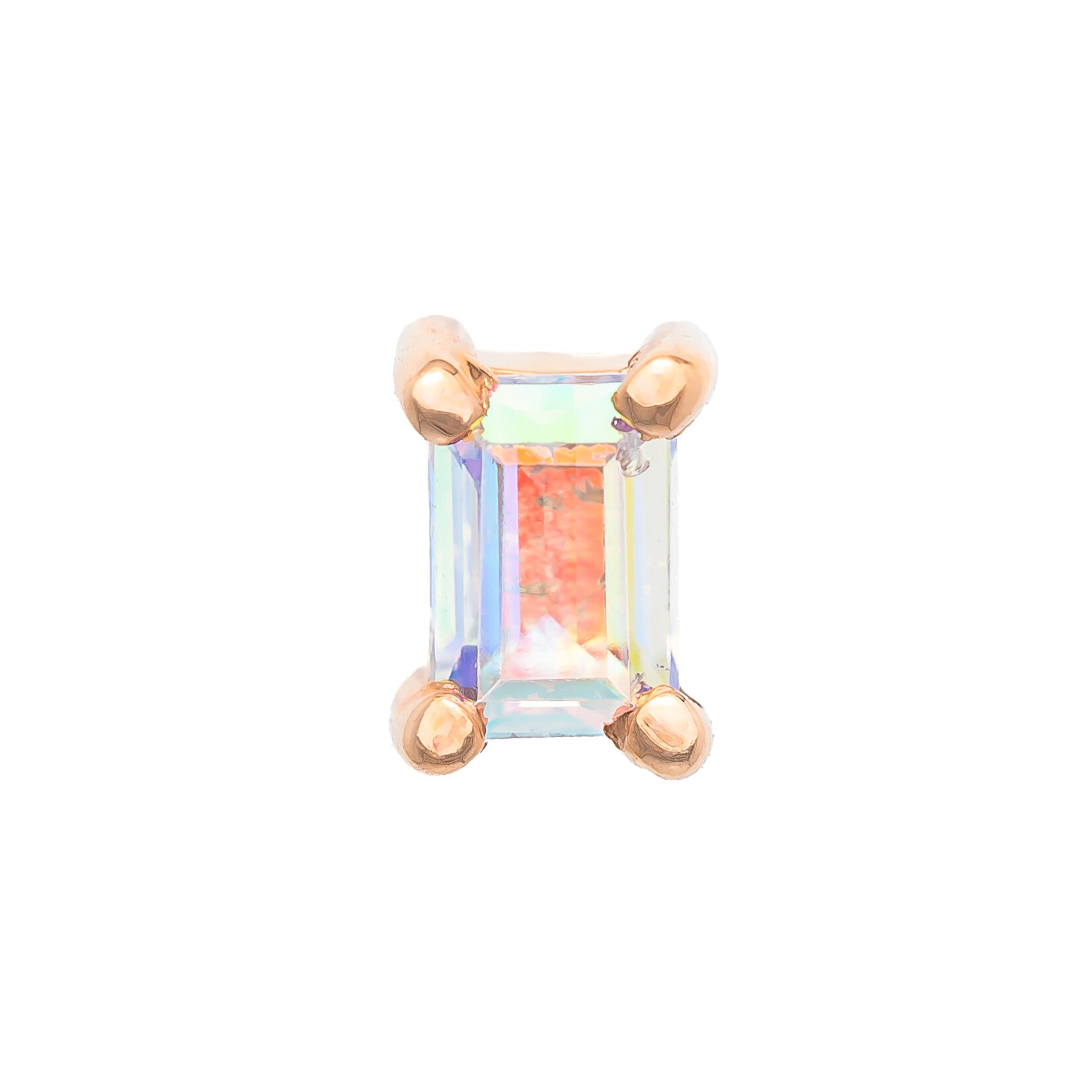 BVLA RG Threadless Baguette Prong with 3x2mm Mercury Mist Baguette