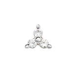 BVLA WG 18/16g Threaded Tri Prong Cluster with White Sapphire