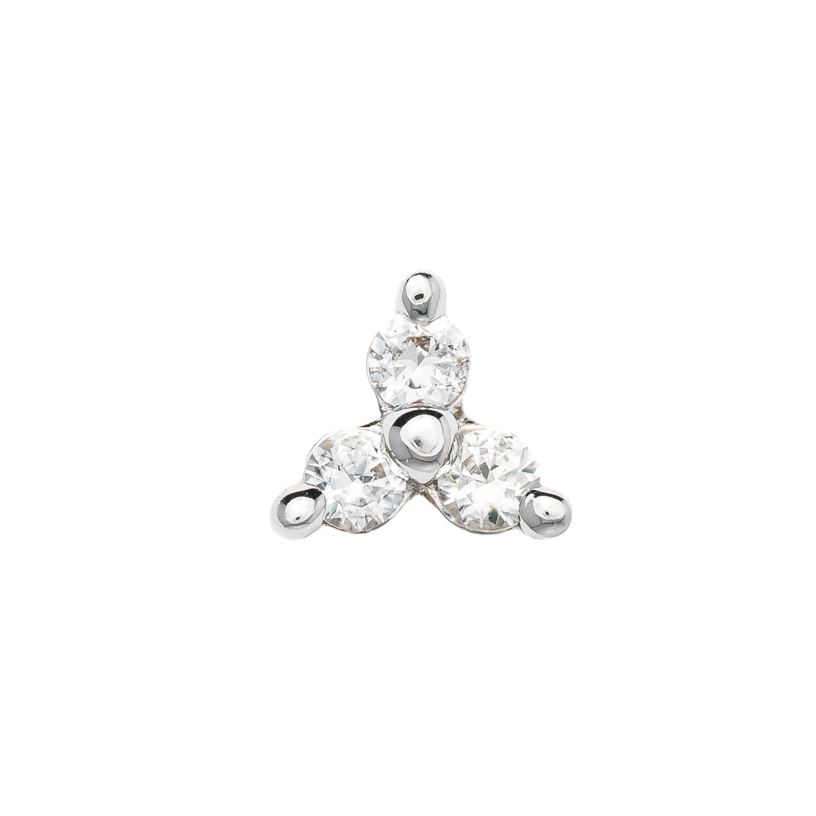 BVLA WG 18/16g Threaded Tri Prong Cluster with White Sapphire