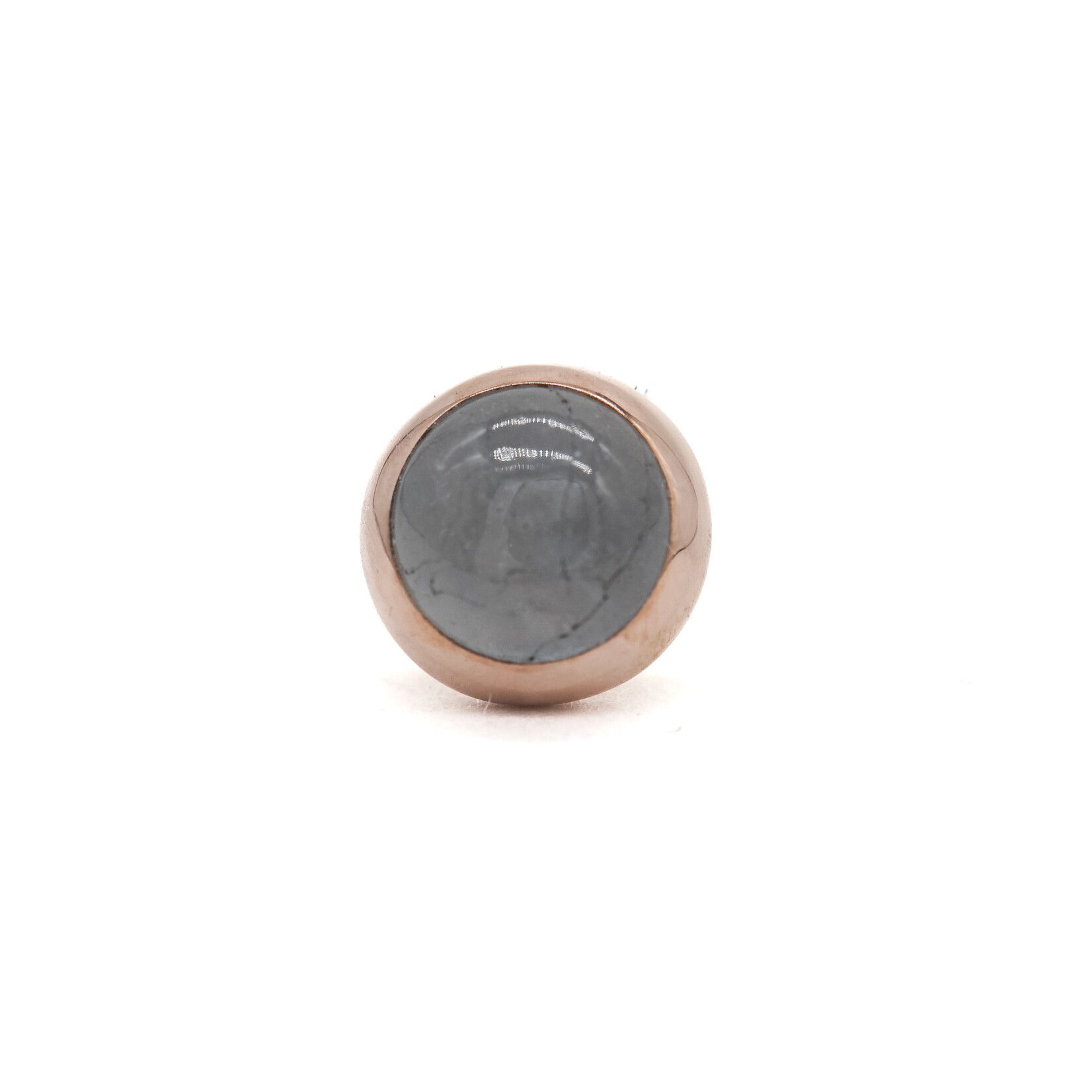 Dusk RG Threadless 4mm Bezel with Aquamarine Cab