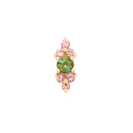 BVLA YG 16g Threaded Embrace with Champagne Sapphire and Green Tourmaline AA