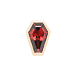 BVLA YG 16g Threaded Coffin Bezel with Garnet Coffin