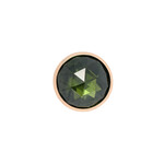 BVLA YG 14g Threaded Round Cup with 6mm Rose Cut Green Tourmaline