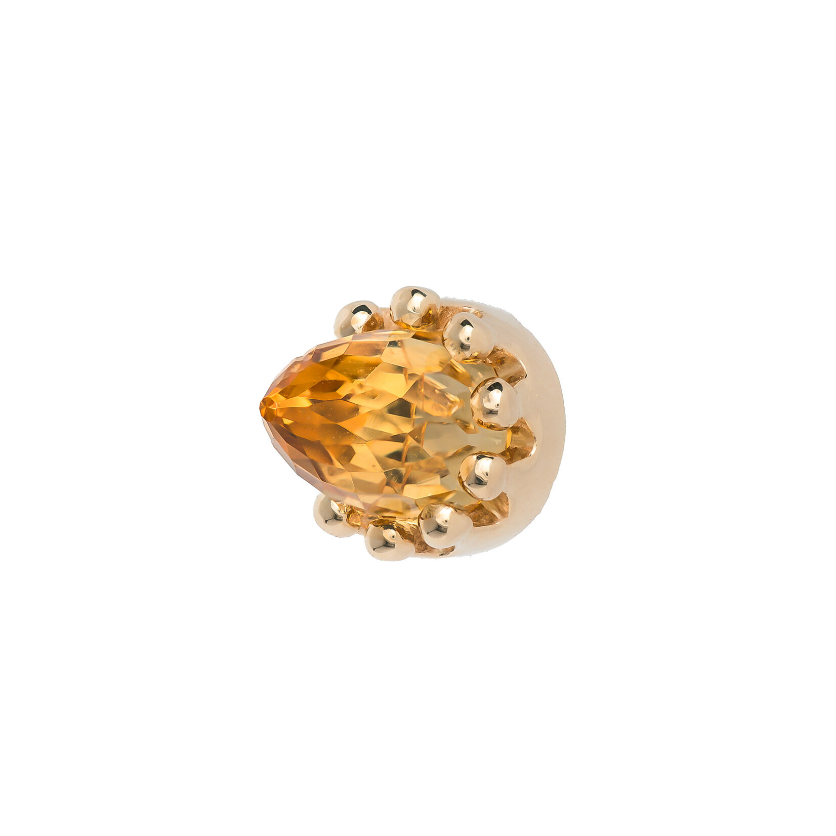 BVLA YG 14g Threaded Crown with 4x6mm Faceted Citrine Bullet