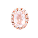 Modern Mood Jewelry RG Threadless Morganite w/ Diamond Halo