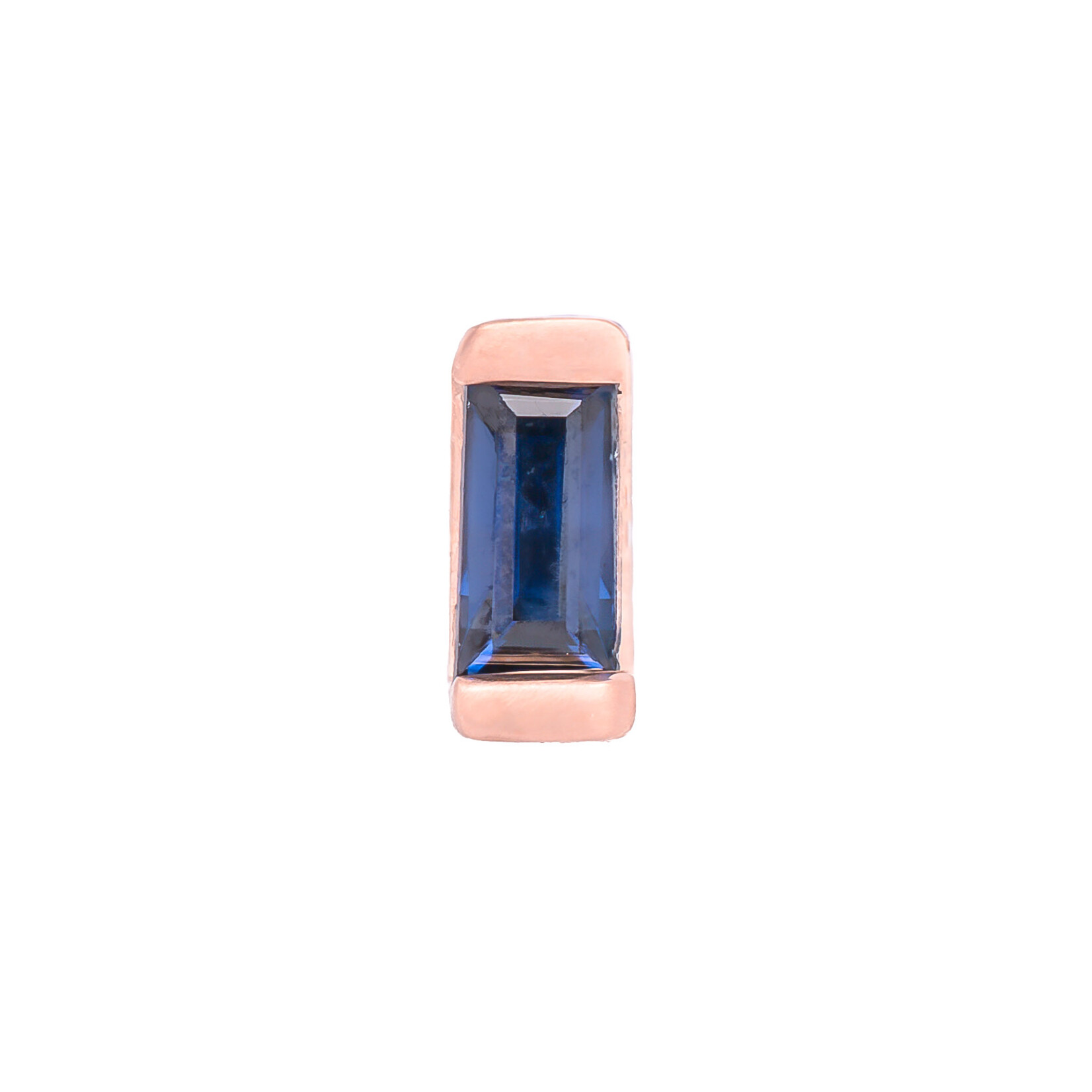 Modern Mood Jewelry RG Baguette Solitaire - Jax - Channel Setting with Blue Sapphire