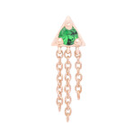 Modern Mood Jewelry YG Threadless Veronika with Chain Tsavorite (Green) Garnet (3.5mm x 11mm)