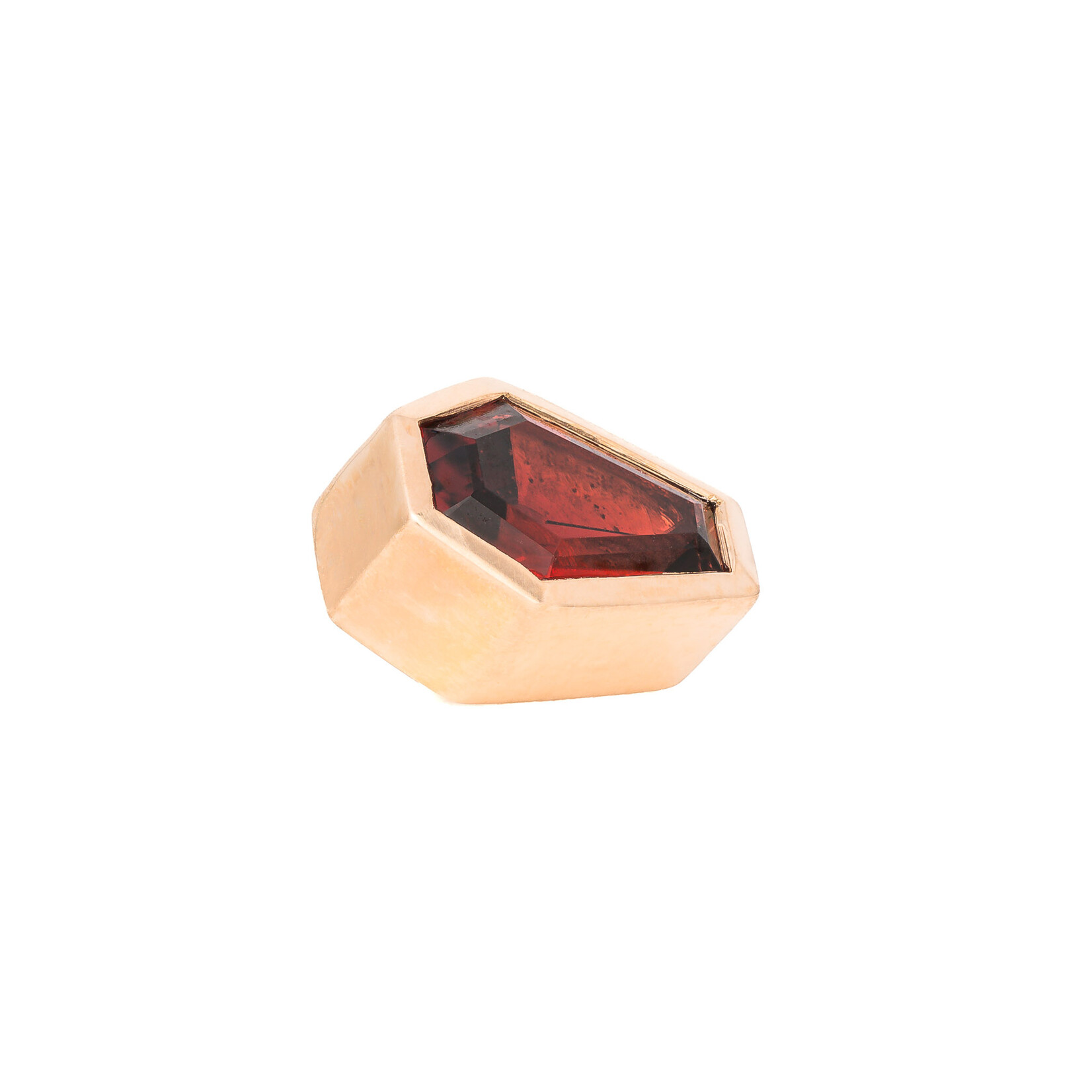 BVLA YG 16g Threaded Coffin Bezel with Garnet Coffin