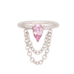 BVLA WG 18g 5/16" Call Me! Seam Ring w Light Pink Sapphire Pear