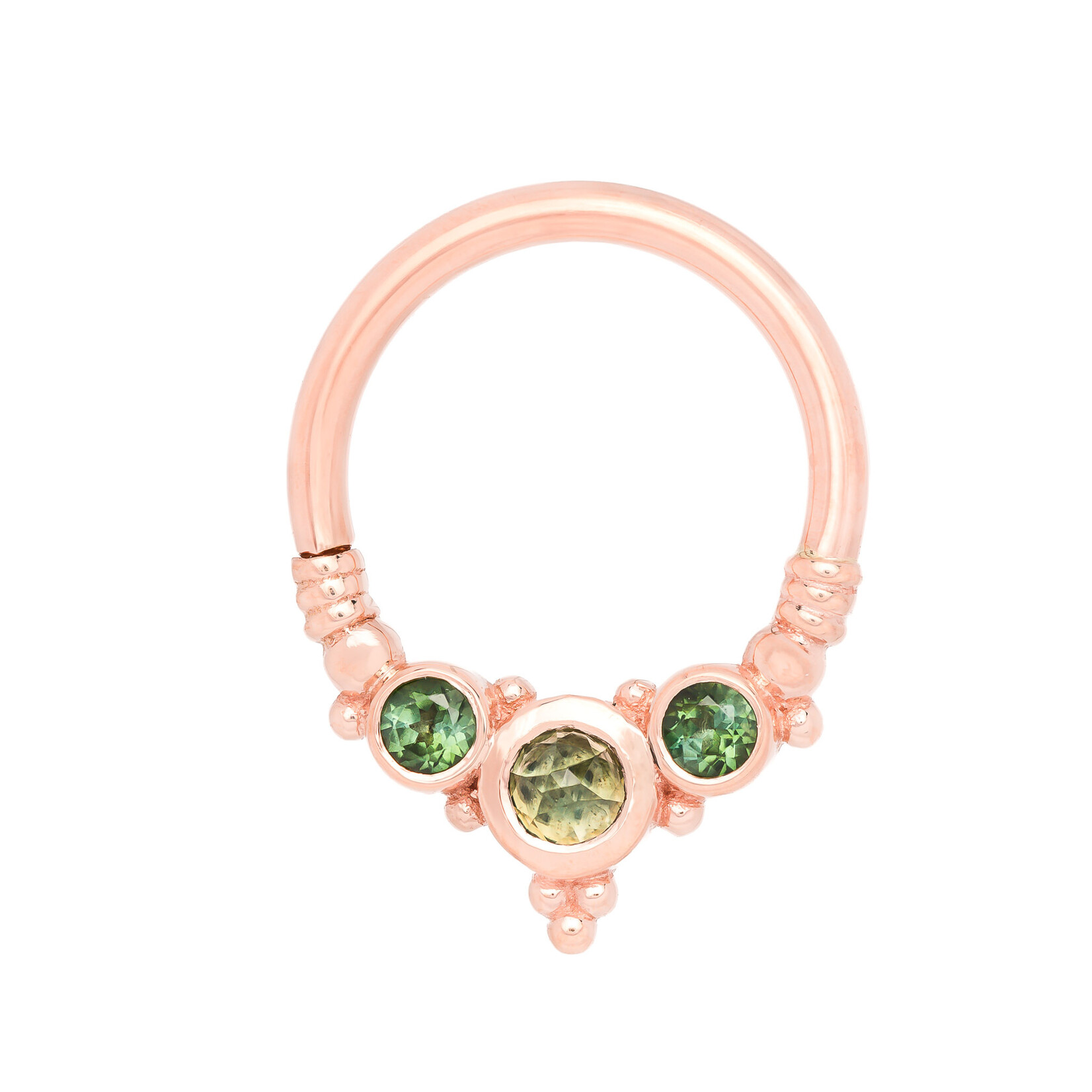 BVLA RG 16g 3/8 Sylvie Seam Ring with Green Tourmaline AA