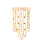 BVLA YG 16G 5/16" Defy Gravity Hinge Ring  - 2mm White Sapphire AA DC (3), 3x2x1mm White Sapphire Baguette (1)