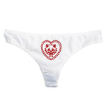 Bella Ryan "Cat in Heart" White Thong