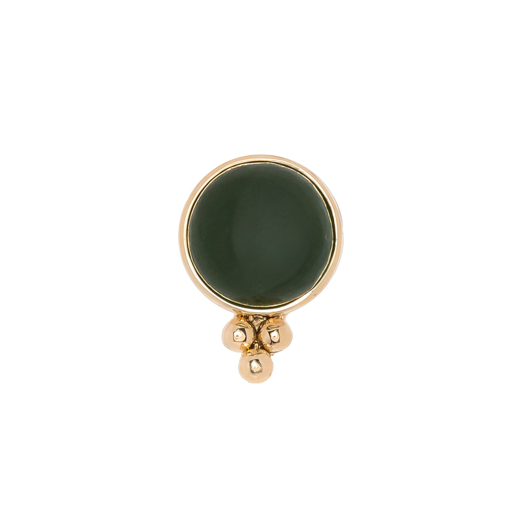 Dusk YG Threadless Eventide Bezel - 5mm Nephrite Jade