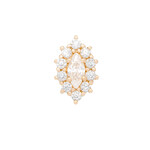 Ember Jewelry YG Threadless Marquise Halo - (1) 1.5 x 3mm Marquise CZ, (10) 1.0mm Brilliant Round CZ's