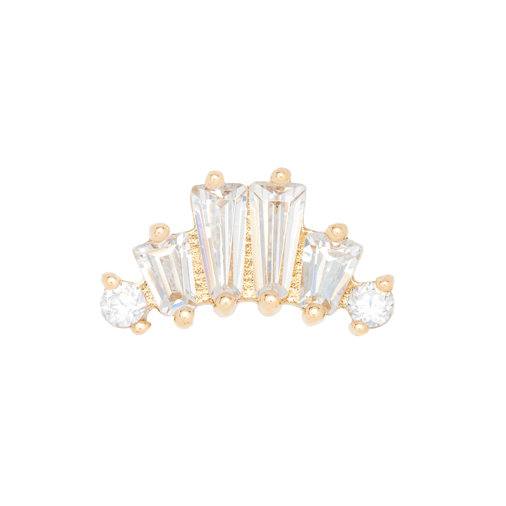 Ember Jewelry YG Threadless Obsession - White CZ