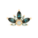 BVLA 16GA Small Starling - 11mm - Alternating 4x2mm London TOPAZ AA Marquise (3), 2.5x1.25mm Swiss Topaz AA Marquise (4), 1.75mm SANDBLASTED Swiss Blue TOPAZ AA (1)