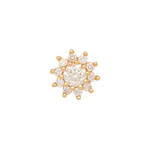 BVLA YG Threadless The Tiniest Rose - 11 Gem Cluster - 4mm - 0.8mm White DIAMOND VS (10), 2mm White DIAMOND VS (1)