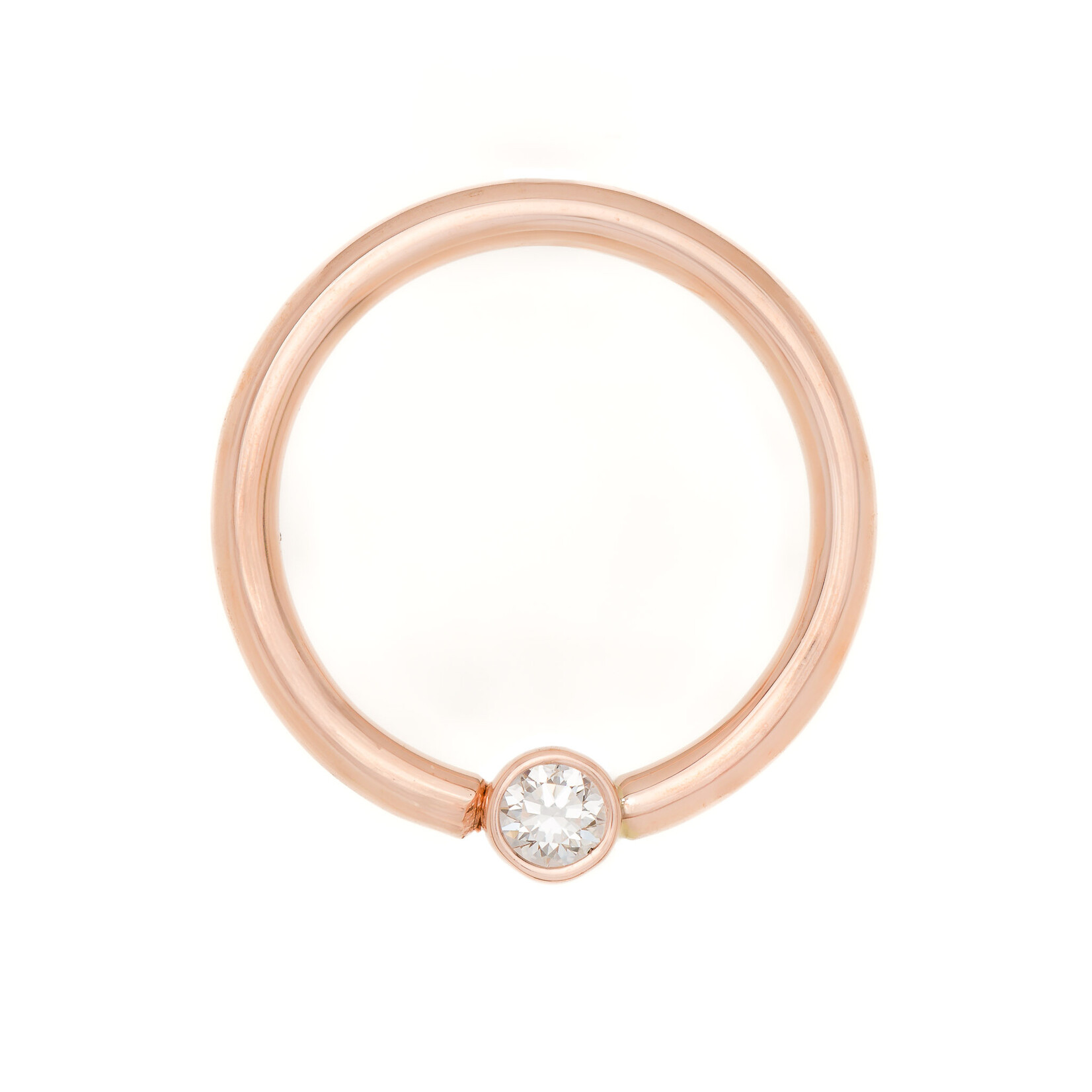 BVLA RG 16g 3/8" Round Bezel Ring 2mm Diamond (nipple facing)