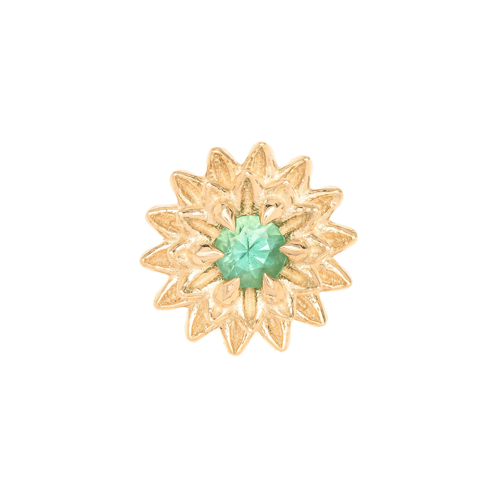 Tether Jewelry YG Threadless Dahlia - Emerald