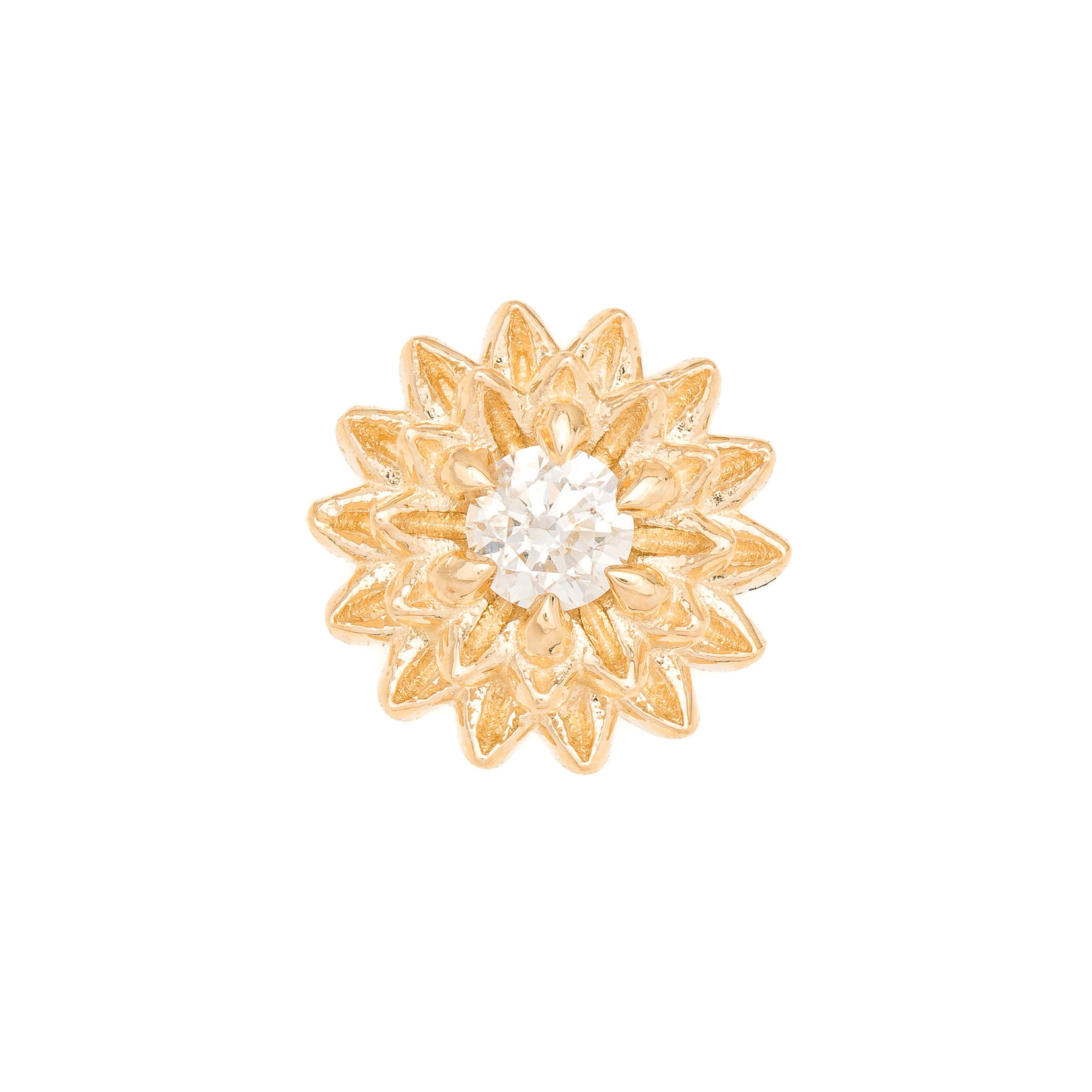 Tether Jewelry YG Threadless Dahlia w/ Diamond